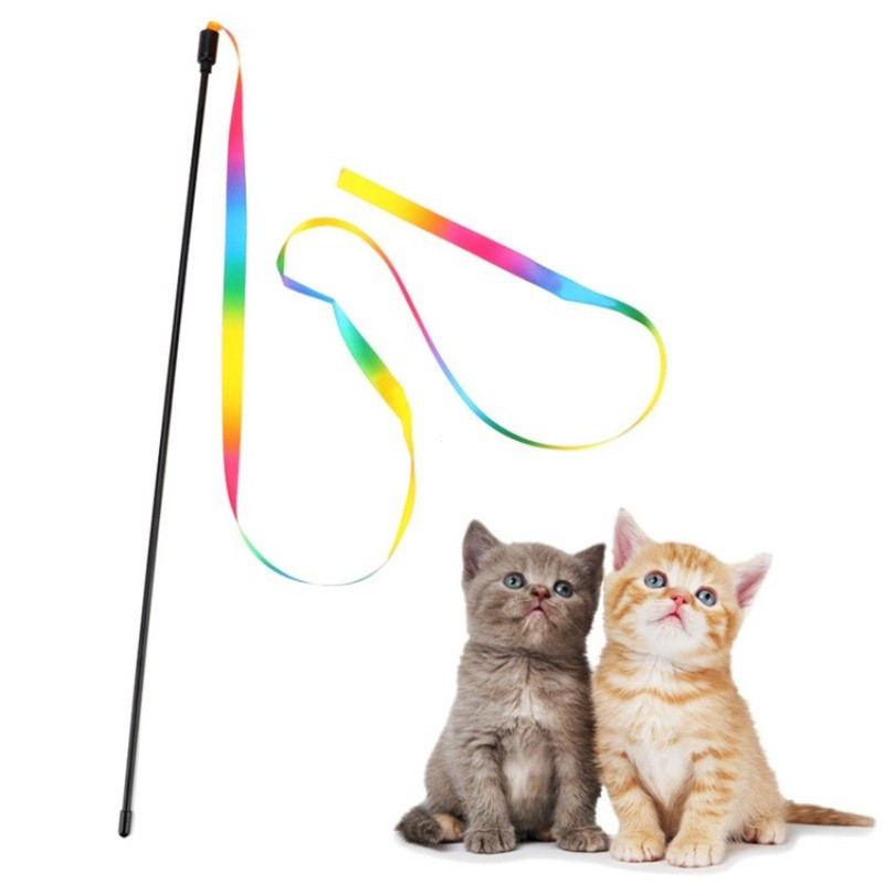 Brinquedos para Gatos, Bastão Colorido Provocante, Bastão de Plástico, Brinquedos Interativos para Animais de Estimação,