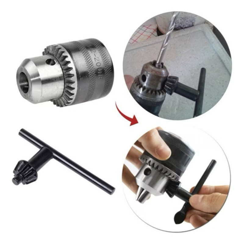 Mandril Para Furadeira Parafusadeira 1/2polegada 20unf Adaptador Sds Plus Martelete Aço