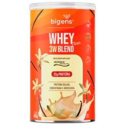 Bigens Whey 3W - Vanilla (Baunilha) – 22g Proteína, BCAAs e Verisol® | 450g