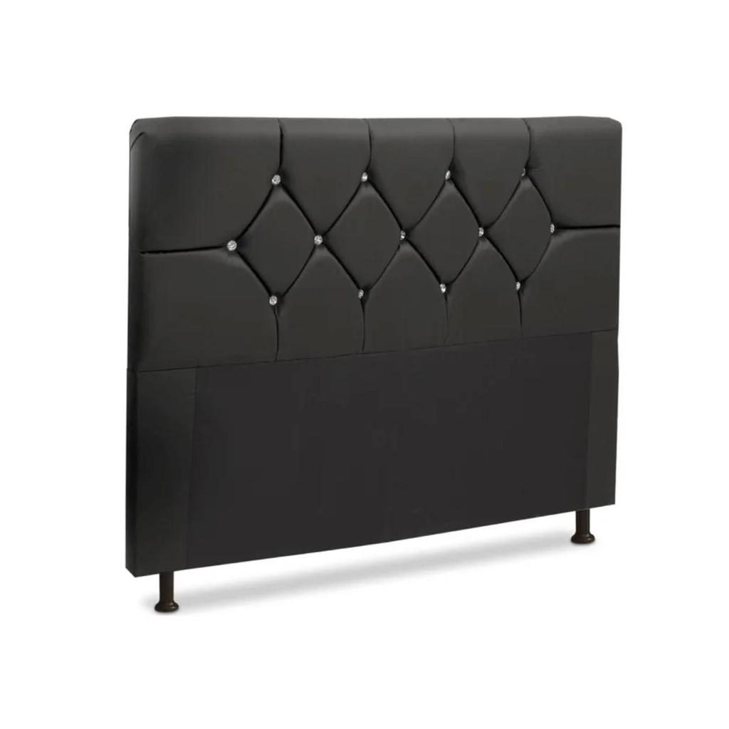 Cabeceira Para Cama Box Casal Queen Franca 160cm Corino Preto - JS Móveis