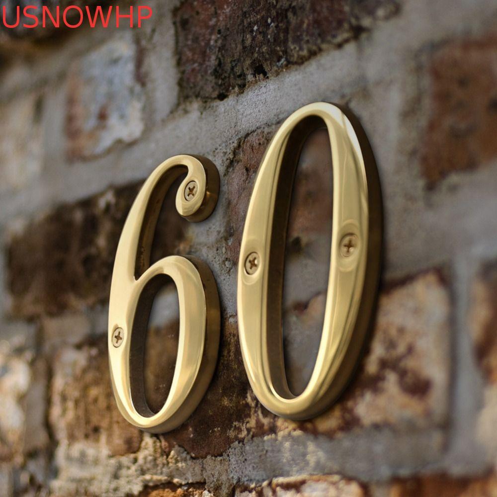 Número De Casa De Latão USNOWHP , Sinal De Endereço De Metal De Tamanho De 4 Polegadas E 10 Mm , Moderno De Porta De Apa