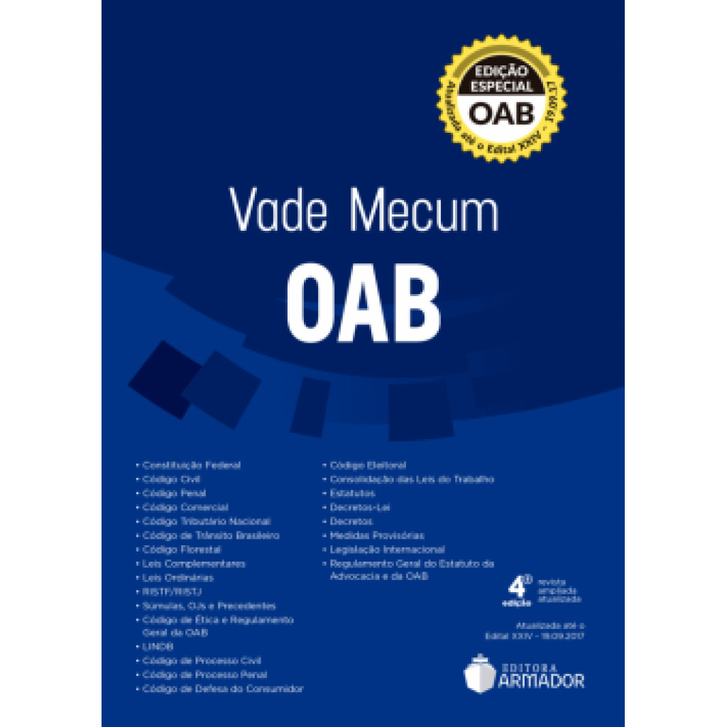 Vade mecum OAB: atualizado até o edital XXIV - 19.09.2017