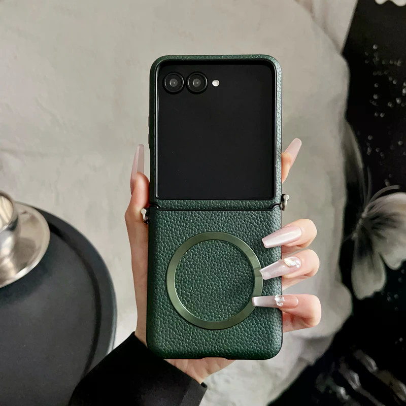 Luxo Retro Couro Do Plutônio Escudo Telefone Para Motorola Moto Razr 70 Ultra 60