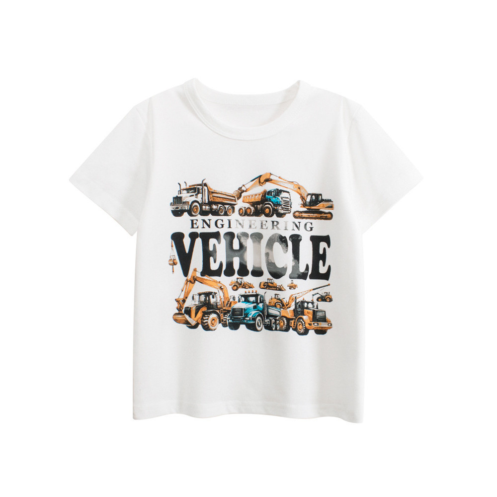 27 crianças puro algodão Street Wear roupas infantis verão crianças impresso camiseta de manga curta dos desenhos animad