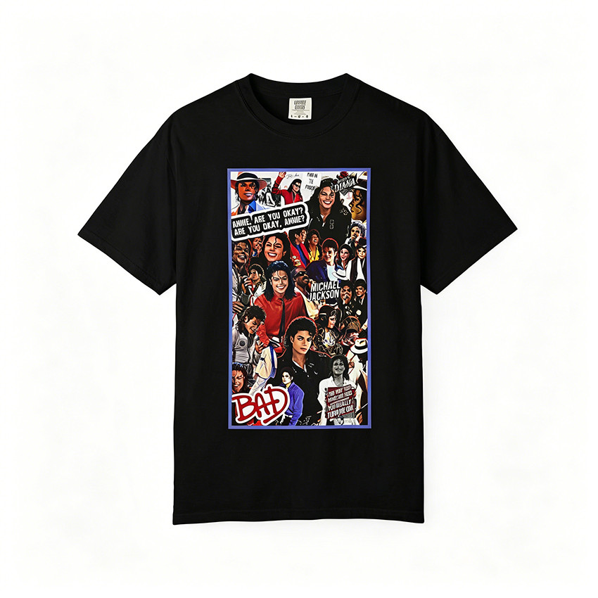 Camiseta Masculina Feminina Oversized Estampa Michael Jackson Collage Annie Are You Okay T-shirt Streetwear Vintage