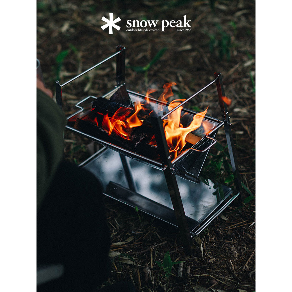 Snowpeak snowpeak acampamento ao ar livre dobrável armazenamento fogueira mesa de aço inoxidável churrasco estação de fo