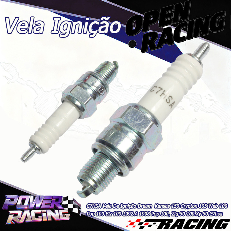 C7HSA Vela De Ignição Compatível Dream Kansas 150 Web 100 Pop 100 Biz 100 Zig 50/100 Xy 50 Encaixe Exato