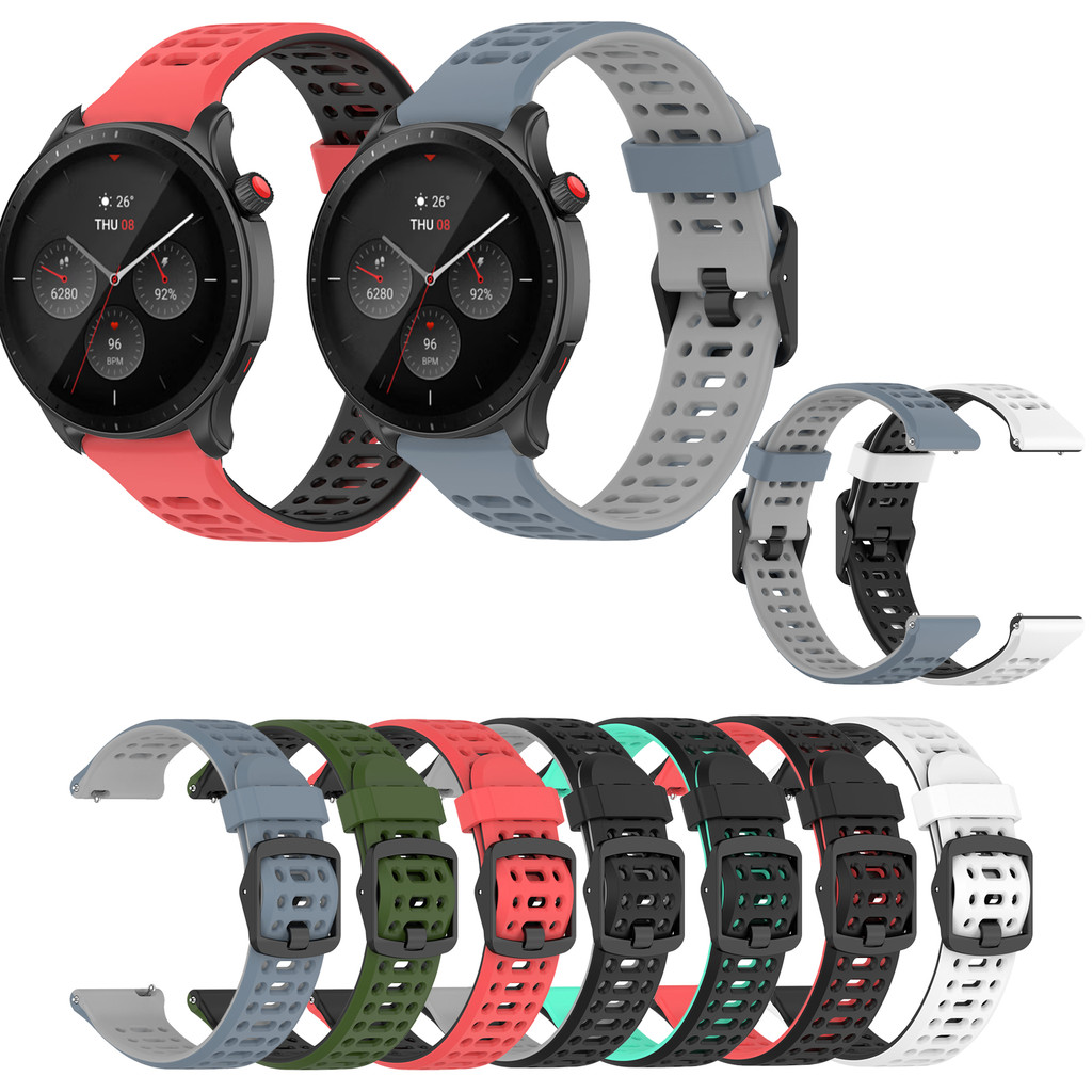Pulseira Esportiva De Silicone Macio Para Huami Amazfit GTR 2 3 4 2e GTR3 Pro GTR4 Mini Balance Bip3 Bip5 Bip6 T-REX3 48