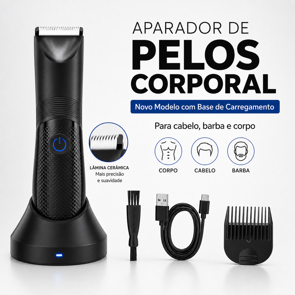 Máquina de cortar cabelo para uso unissex, à prova d'água, aparador de pelos do corpo