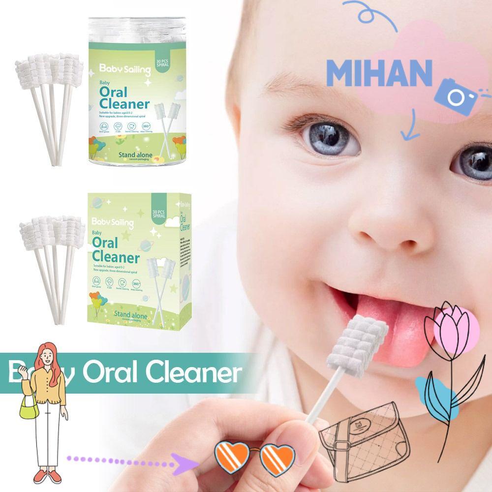 MH-BEAUTY 30 Peças De Limpador Oral Para Bebês , Escova De Dentes Infantil Descartável Recém-Nascidos , Cotonete De Algo
