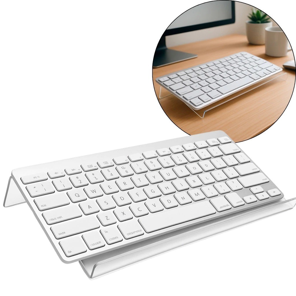 Suporte Inclinado Teclado Gamer Informatica Computador PC Aparador CPU Porta Base Acrilico Cristal Transparen Escritório