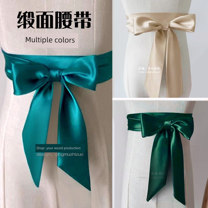 cinto feminino cinto feminino largo Cinto champanhe feminino primavera verão simulação vestido de seda cinto estendido p