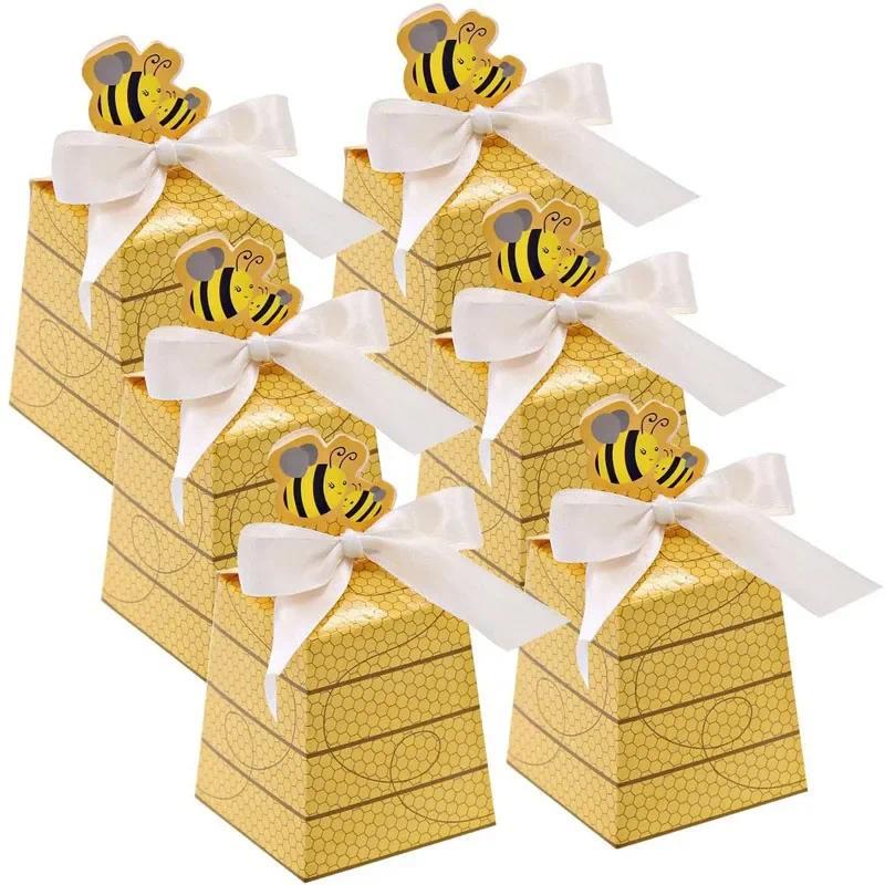20 Pçs Mel Abelha Caixa De Doces De Papel Para Casamento Crianças 1o Aniversário Chá De Bebê Decoração De Festa Presente