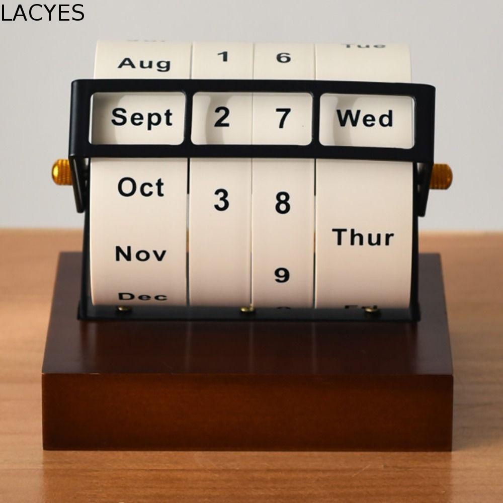 Calendário Rotativo LACYES , Perpétuo Diário De Contagem Regressiva Manual Durável Estilo Vintage