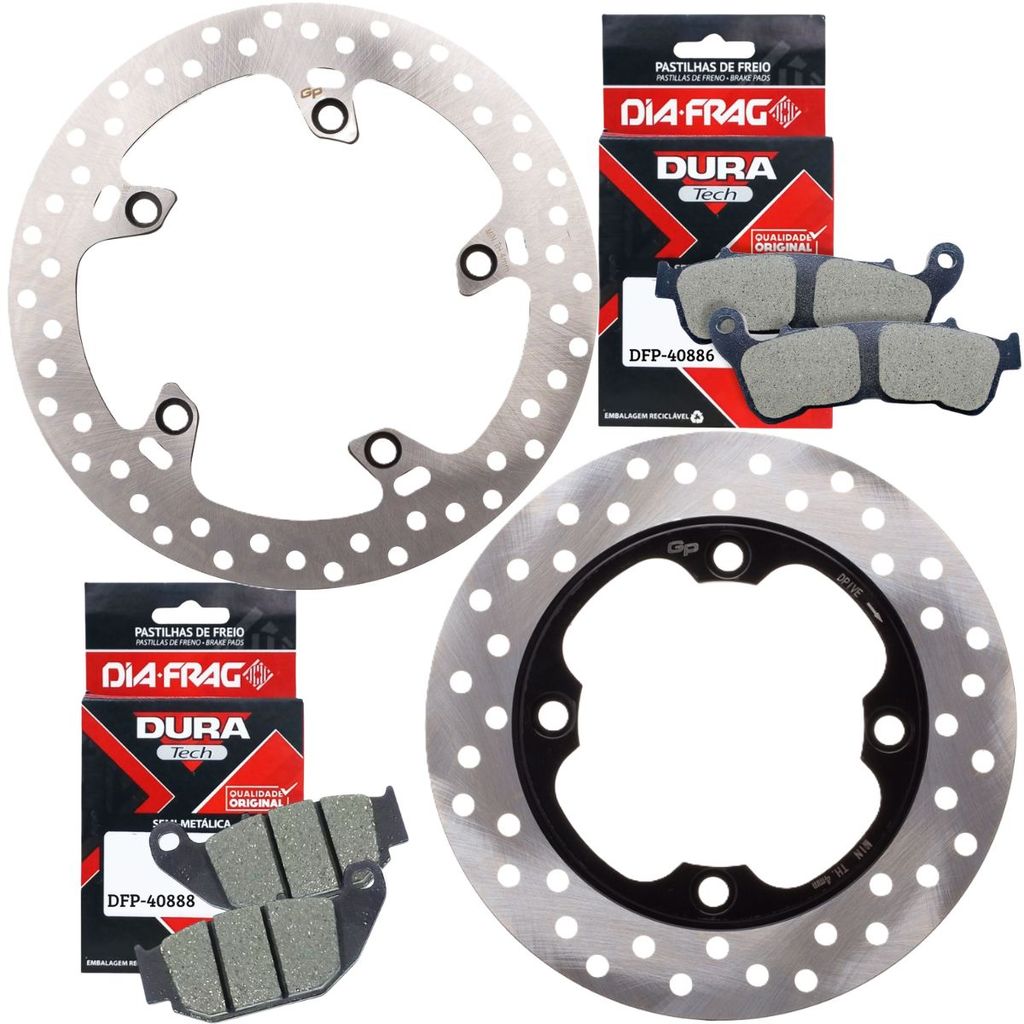 Kit Discos de Freio Cb 250f Twister Combi Brake + Pastilhas Diafrag