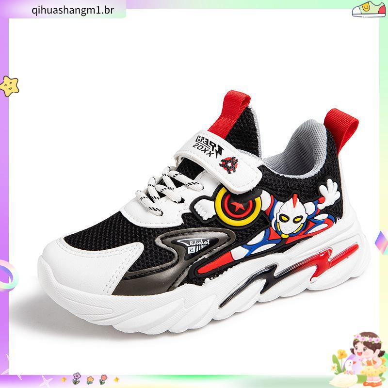 tênis infantil masculino kit tênis infantil masculino Sapatos para meninos 2024 novo Ultraman tênis infantis malha res