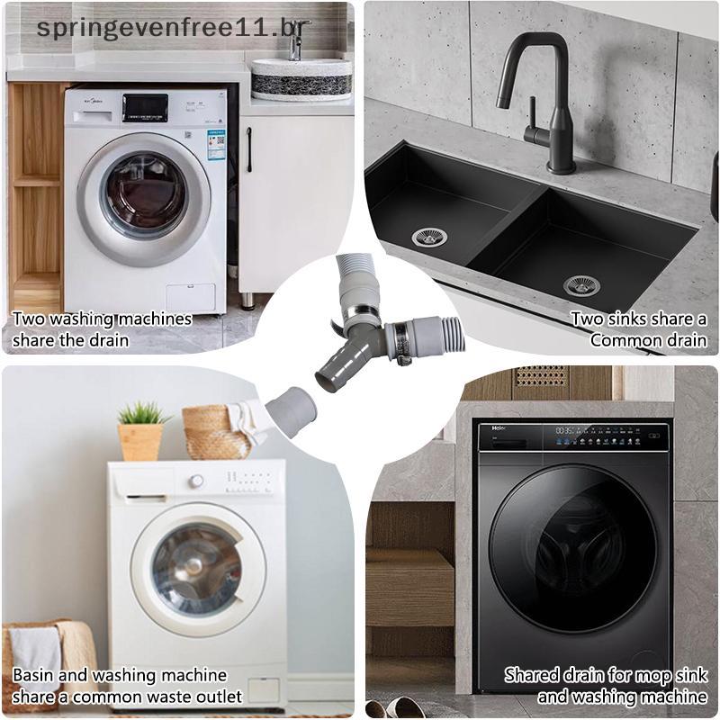 Primavera 2 Pçs Máquina De Lavar Roupa Mangueira De Drenagem Tipo Y Redutor Conector De Plástico Para Conexão De Tubo Di
