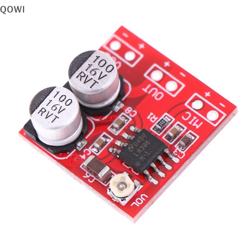 qo DC 5V-12V LM386 Placa Amplificadora De Potência De Microfone De Eletreto Ganha 200 Vezes Amplificador br