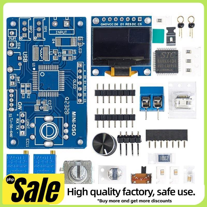 Mini DOS LCD Osciloscópio Kit STC8K8A Único Chip Microcomputador Eletrônico Solda Prática Peças Soltas Sem Escudo