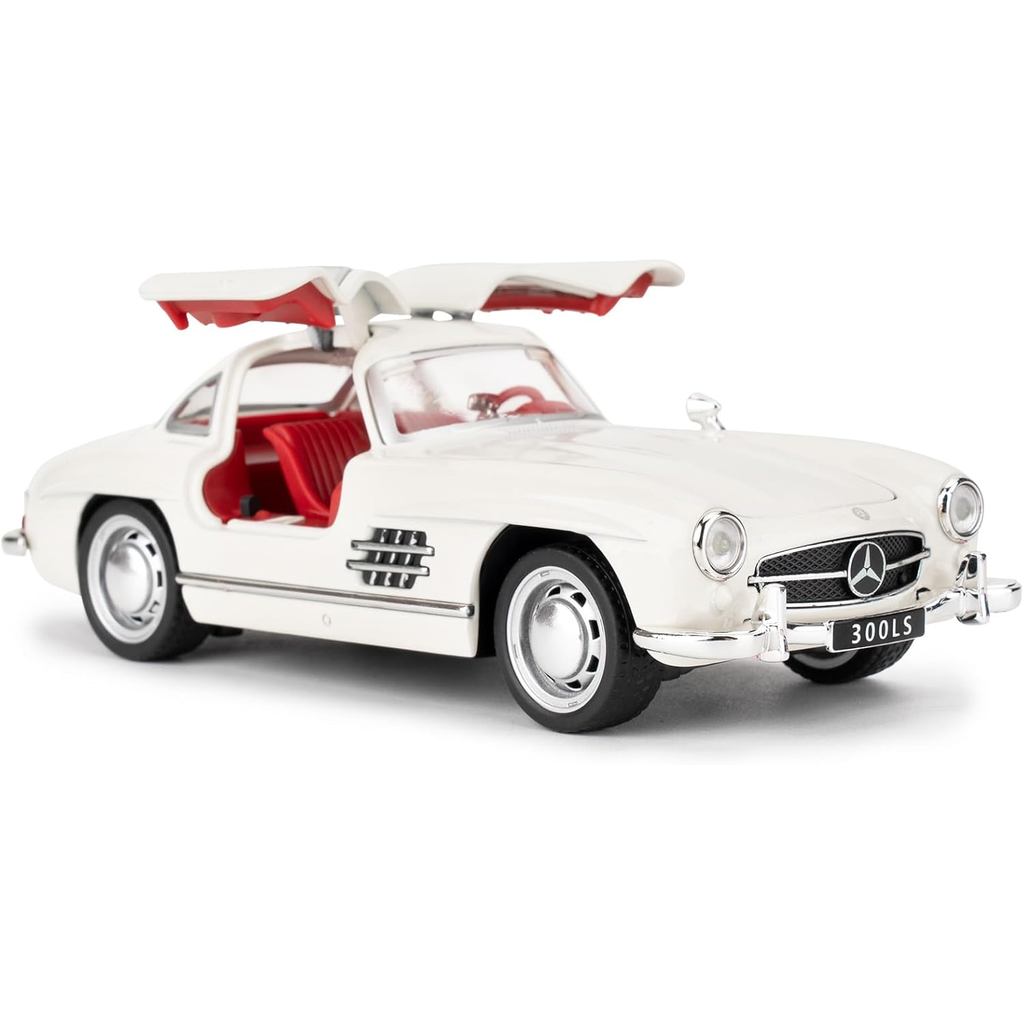 Brinquedo de Carro Vintage 300sl de 1955, Carro de Brinquedo 1/32 com Função de Som e Luz, Modelo de Brinquedo Infantil 
