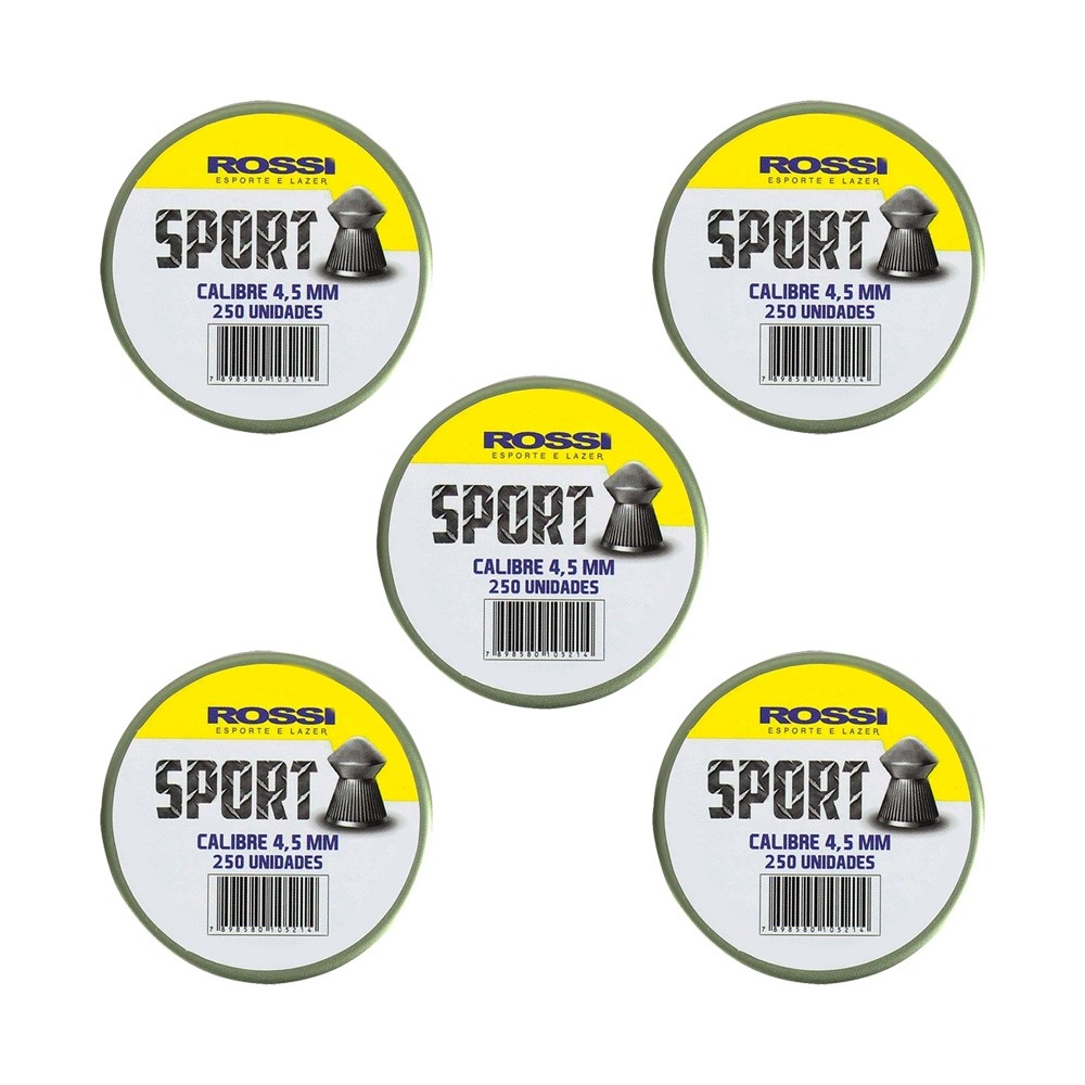 Kit 5 Chumbinhos Rossi Sport 4.5mm 250un.