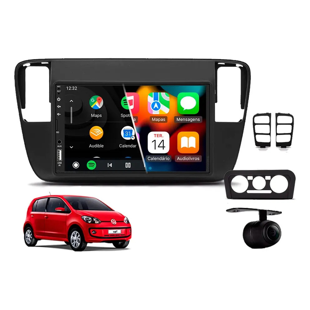 Central Multimídia Carplay Volkswagen Up Painel 2018 À 2019