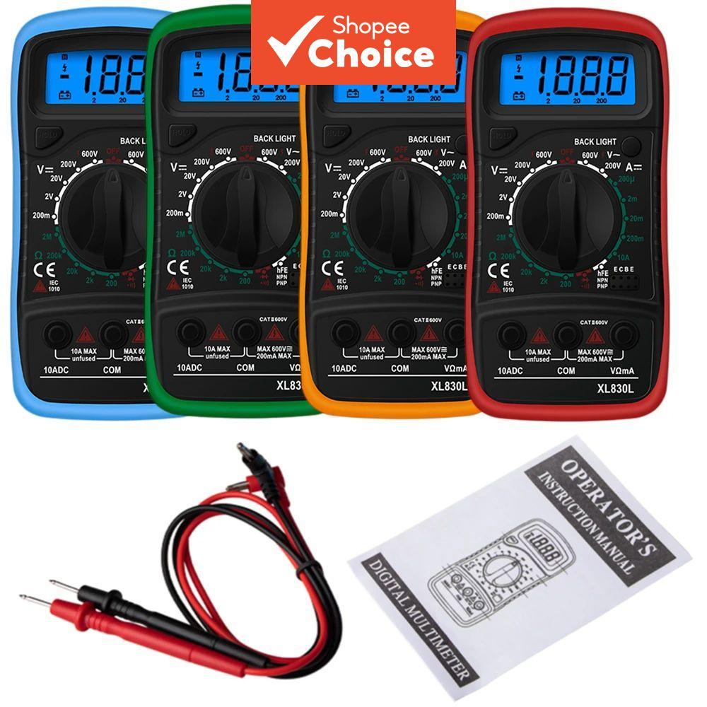 Multímetro Digital Compacto com LCD com Luz de Fundo AC/DC Amp Volt Ohm para Uso em Campo