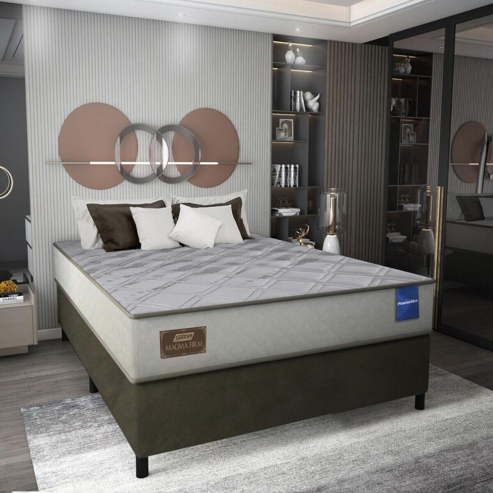 Cama Box Conjugado Casal Com Colchão 138x61x188 Magma Firm Gazin Cr35362 Bege-marrom