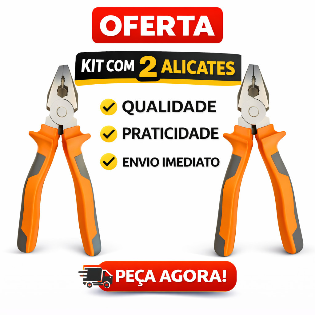 KIT 2 Alicate Universal 8” com Pegada Confortável | Alta Qualidade