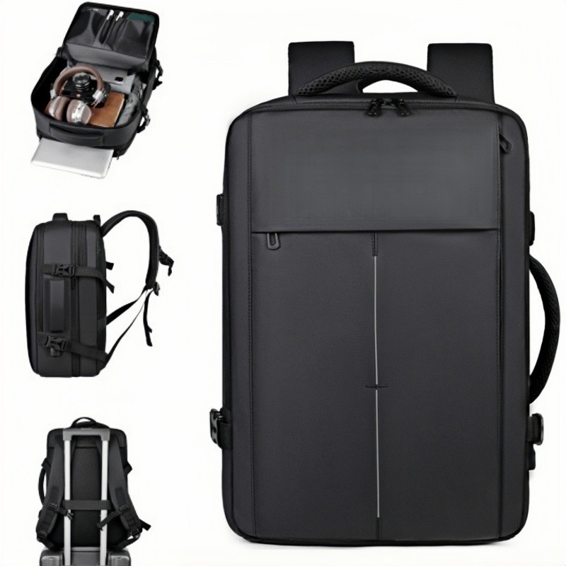 Mochila Masculina 36-55L Expansível +10CM  Laptop 15"  USB Integrada  Grande Capacidade Para Trabalho E Viagem