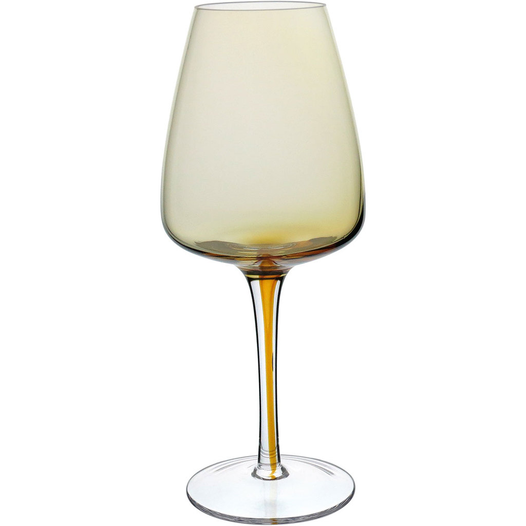 KIT 6 TAÇAS VINHO TINTO ÁGUA HOME&CO COM FILETE ÂMBAR ECO CRYSTAL 380ml 21x6x6cm