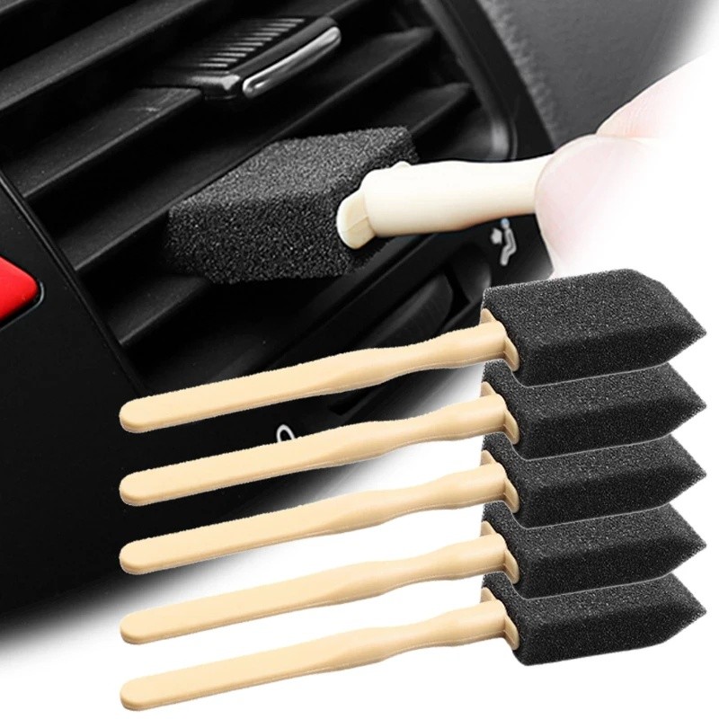 5 Pacote Esponja Macia Automotivo Ar Condicionado Ventilação Escova De Limpeza Portátil Painel Lacuna Acessório Para Cui