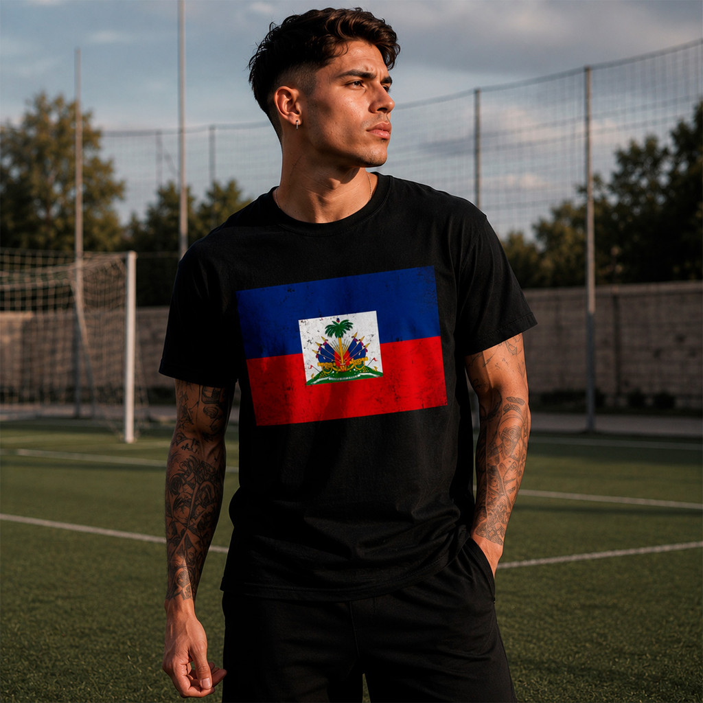 Camiseta Algodão Futebol Camisa Haiti País Streetwaer Copa