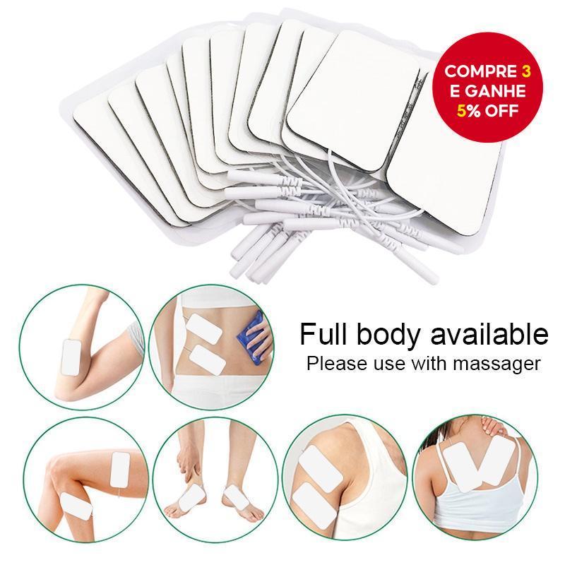 Almofadas De Gel De Eletrodo TENS EMS 10 Unidades-Reposição Autoadesivas Não Tecidas Para Terapia Muscular E Alívio Da D