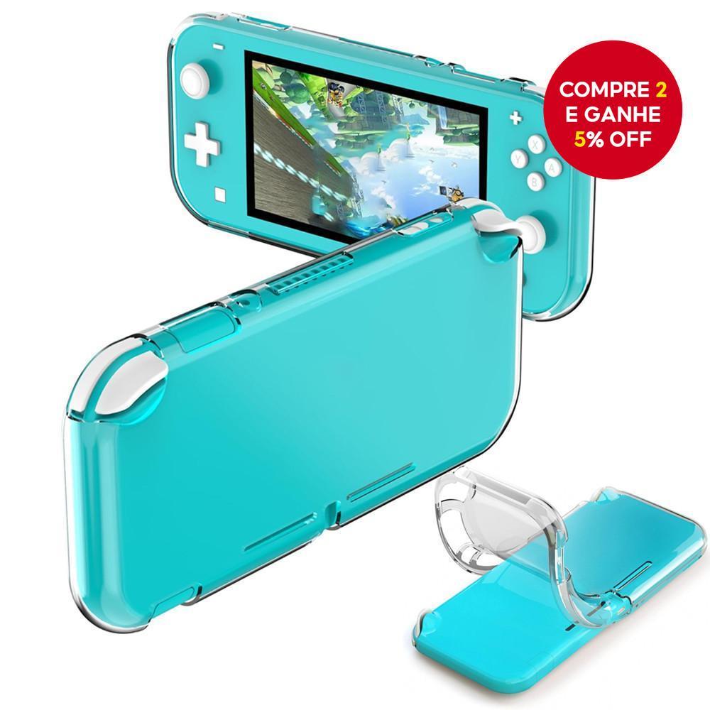  Capa Protetora Transparente em TPU para Console Nintendo Switch Lite, Protetor de Cristal Transparente para Acessórios