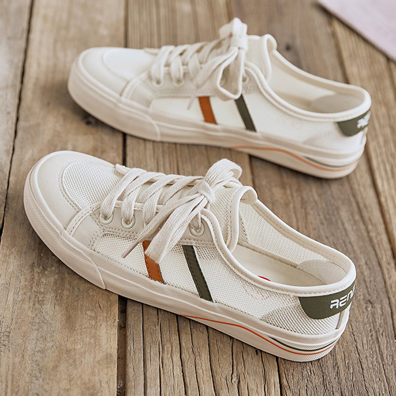 Sapatos brancos humanos femininos 2026 novo estilo sapatos femininos verão estilo fino All-Match Net sapatos femininos m