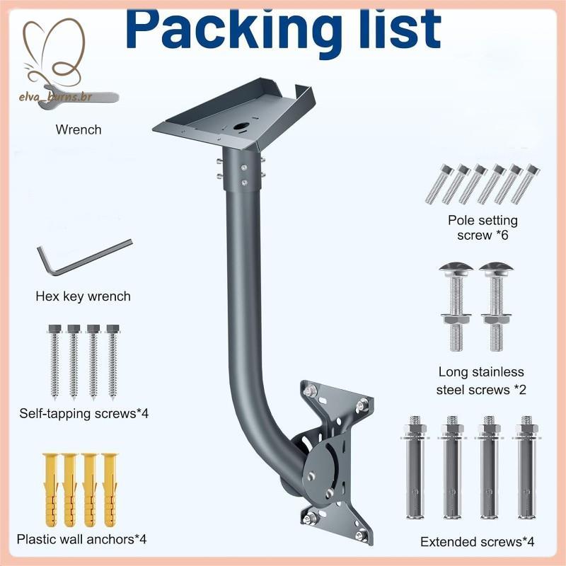 [elva_burns.br] Kit De Suporte De Tubo Curvo Ajustável Para RVs E Móveis Externos-Aço Inoxidável