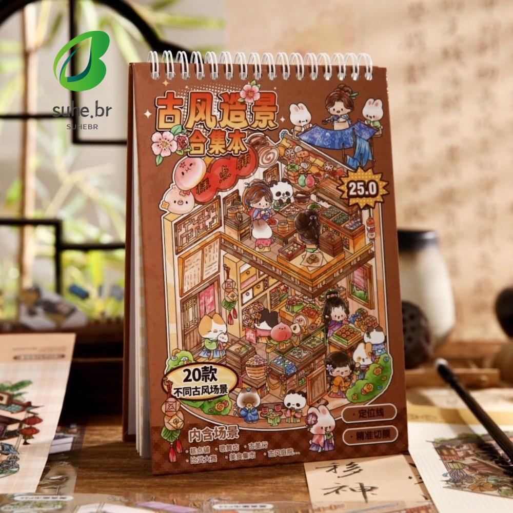 Adesivos De Estilo Antigo SFBSF , Cenário Em Miniatura De Material PET Para Casa , Design De Desenho Animado