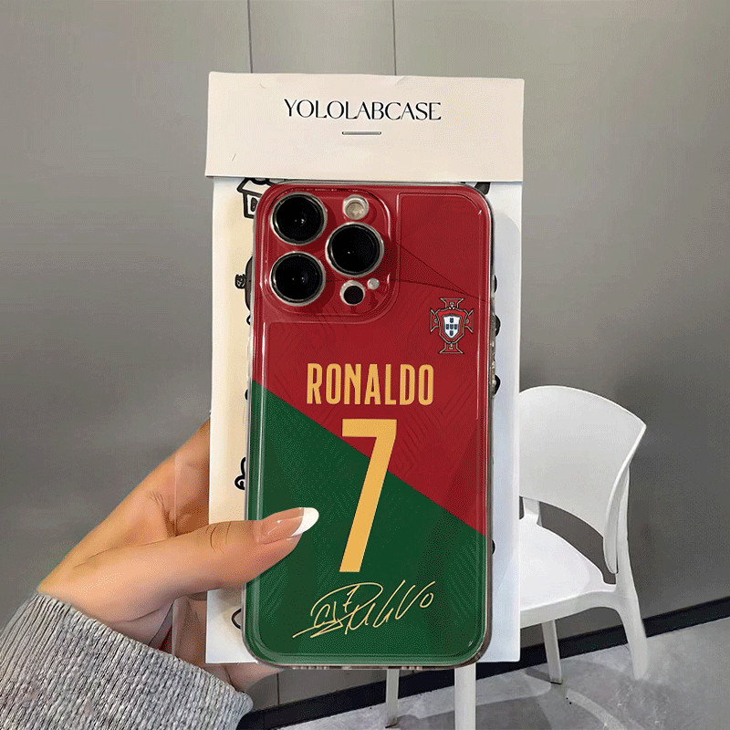 Capinha Capa Para iPhone XR 11 12 13 14 15 16 17 PRO MAX 14 15 16 PLUS Transparente À Prova de Choque Cristiano Ronaldo
