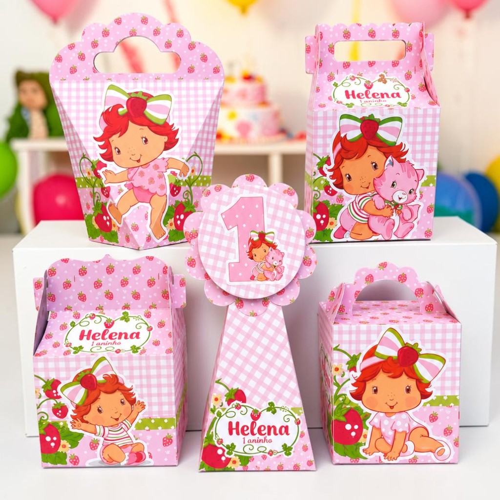 Personalizados MORANGUINHO BABY (PEGUE E MONTE) - kit festa - lembrancinha - aniversario - caixinhas personalizadas
