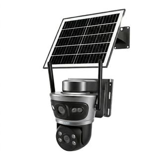 Câmera Solar Inteligente 4G Dupla Tela Vigilância Externa com Detecção de Movimento
