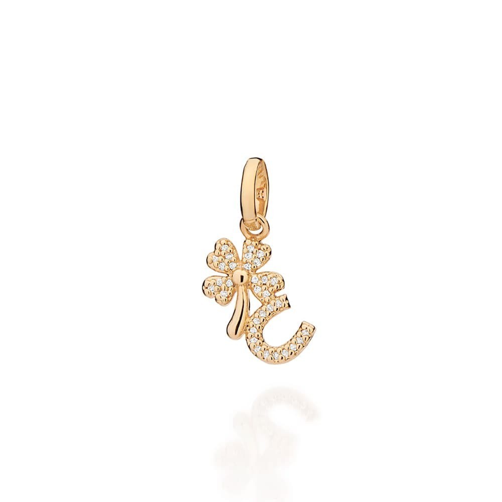 Pingente Rommanel Trevo De E Ferradura Zircônias - 542985