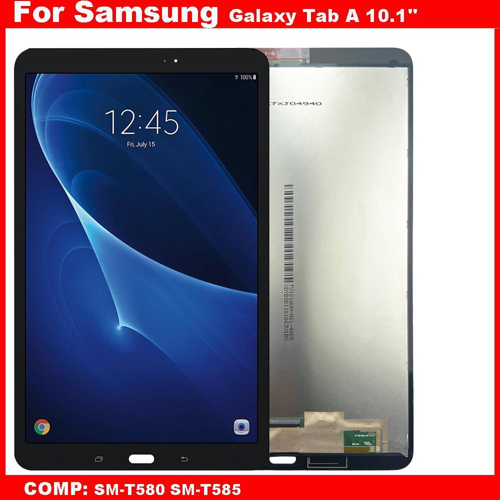 10.1 Polegada Para Samsung Galaxy Tab A TabA SM-T580 T585 T580 T585 Display LCD Tela De Toque Digitador Assembléia Vidro