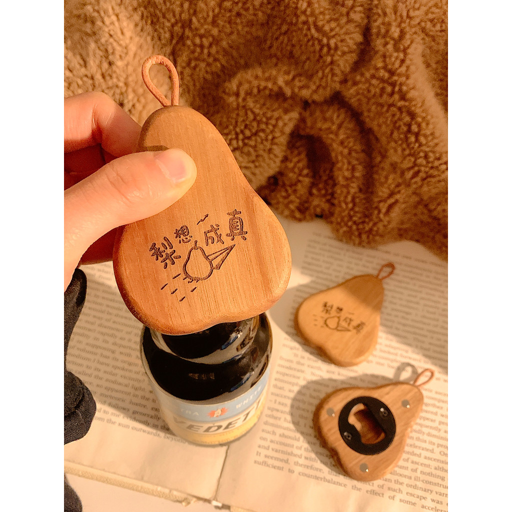 Lixi quer vir verdadeiro ~ saca-rolhas magnético de madeira criativo geladeira adesivos decorações casa cerveja Starter
