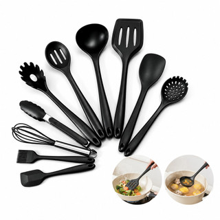 Kit 10 Pecas Utensilios De Cozinha Completo Silicone Espatula Pegador Concha S5