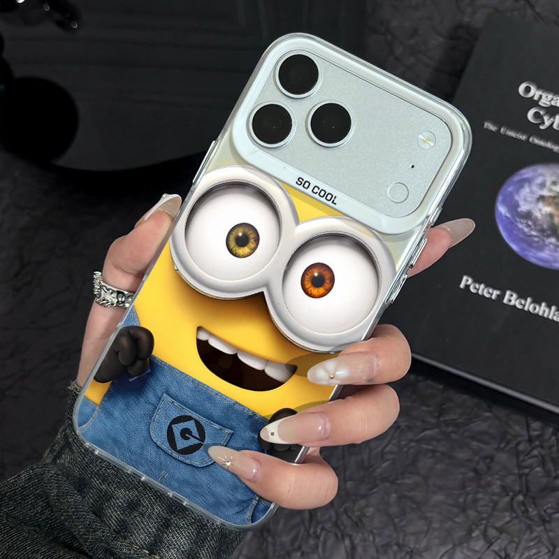 Capinha para iPhone 11 12 pro 13 14 15 16 17 pro max 14 15 16 plus capa de celula minions fofo anti impacto