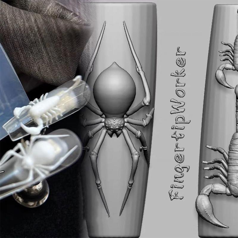 Decorador 3D Aranha Escorpião Silicone Molde De Unhas DIY Estilo Punk Escuro Placas De Carimbo Macio Manicure Arte Ferra