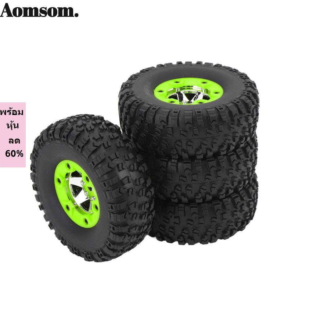 Conjunto De Pneus De Roda De Carro RC AOMSOM 4 Unidades , Com Controle Remoto De Borracha Preta , Peças De Reposição De