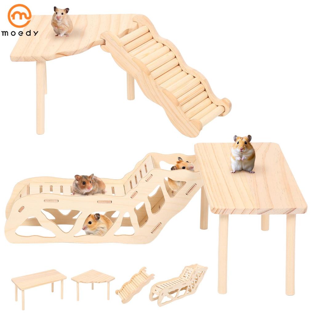 4 Peças Plataforma De Hamster Escada Túnel Pequeno Animal Área De Descanso Gaiola Acessório SHOPSKC6495