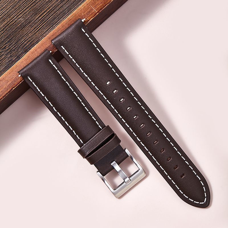 [Alça] Pulseira de relógio de couro genuíno macio de alto valor adequada para fivela de pino de 14/16/18/20/22 mm estilo